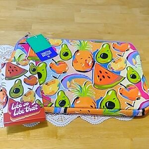 Tabitha Brown BundleTropical Fruit Tech Case Pouch and notepad Nwt